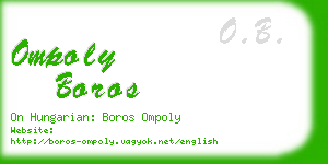 ompoly boros business card